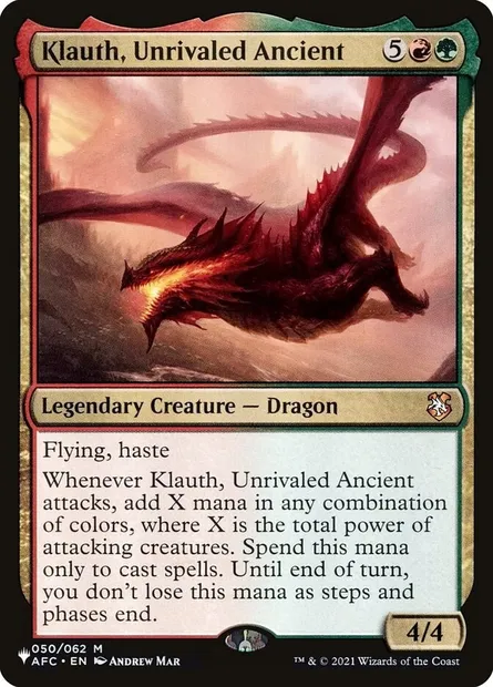 Klauth, Unrivaled Ancient, Magic card PLST AFC-50 — The List set
