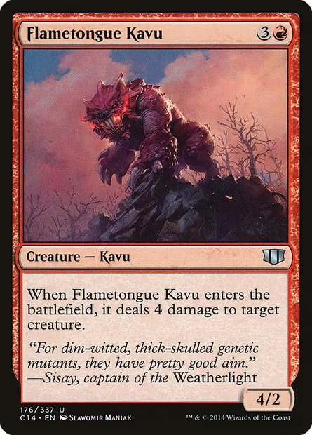 Flametongue Kavu, Magic card C14 176 — Commander 2014 set