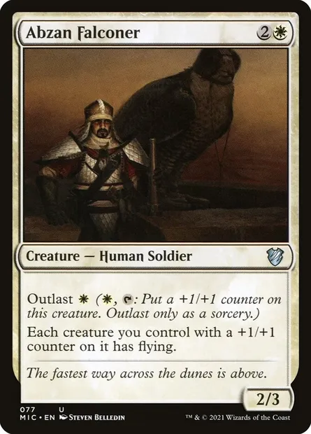 Abzan Falconer, Magic card MIC 77 — Midnight Hunt Commander set