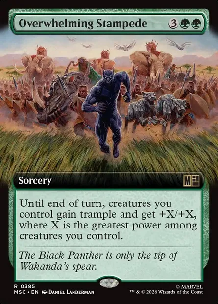 Overwhelming Stampede, Magic card MSC 385 — Marvel Super Heroes Commander set
