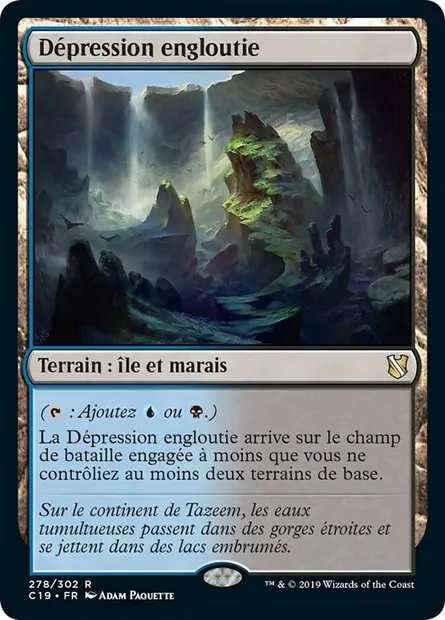 Dépression engloutie, carte Magic C19 278 — extension Commander 2019