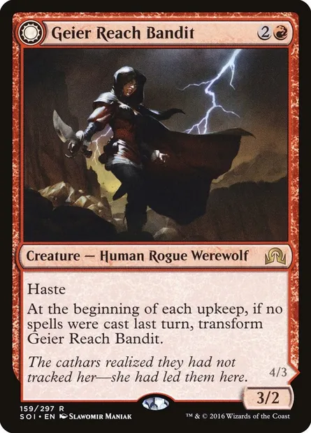 Geier Reach Bandit // Vildin-Pack Alpha, Magic card SOI 159 — Shadows over Innistrad set