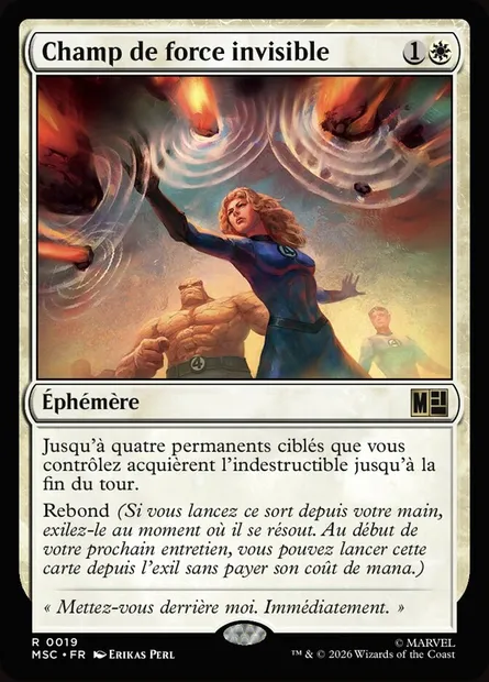 Champ de force invisible, carte Magic MSC 19 — extension Marvel Super Heroes Commander