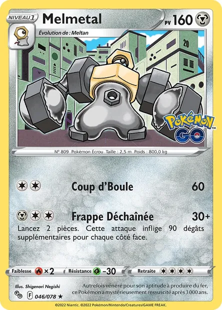 Melmetal, carte Pokémon PGO 046 — extension Pokémon GO