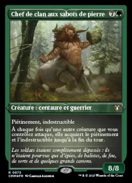 Chef de clan aux sabots de pierre, carte Magic CMM 573 — extension Commander Masters