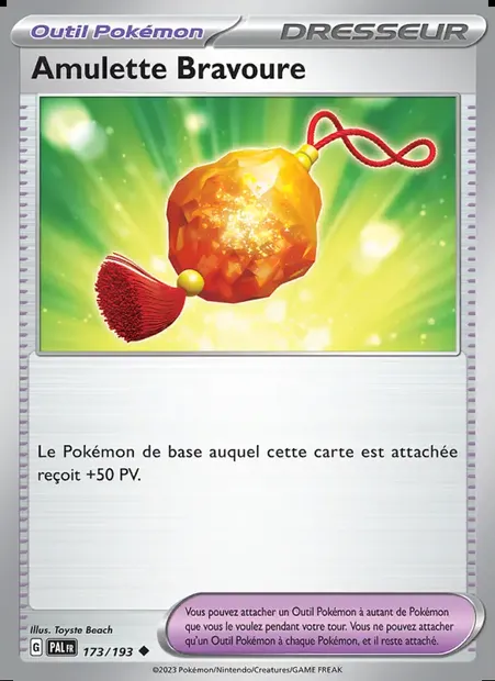 Amulette Bravoure, carte Pokémon PAL 173 — extension Évolutions à Paldea