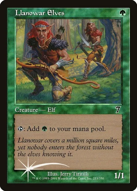 Elfes de Llanowar, carte Magic 7ED 253★ — extension Septième Edition