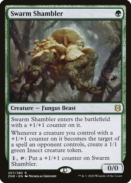 Swarm Shambler, Magic card ZNR 207 — Zendikar Rising set