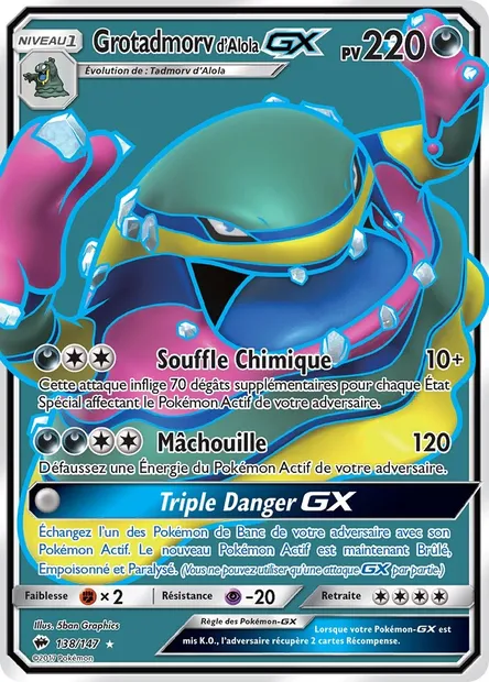 Grotadmorv d’Alola GX, carte Pokémon BUS 138 — extension Ombres Ardentes