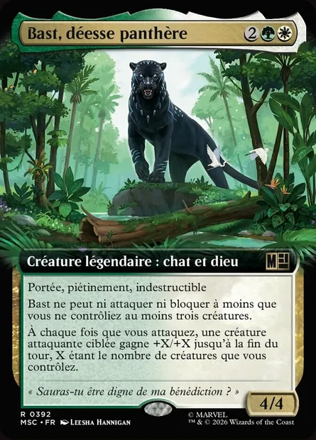Bast, déesse panthère, carte Magic MSC 392 — extension Marvel Super Heroes Commander