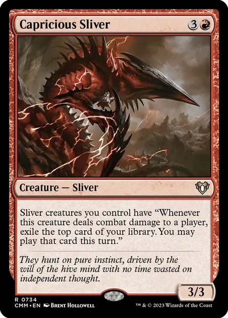 Capricious Sliver, Magic card CMM 734 — Commander Masters set