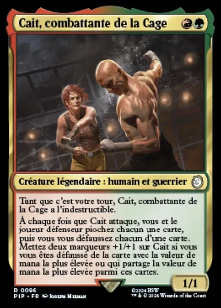 Cait, combattante de la Cage, carte Magic PIP 96 — extension Fallout