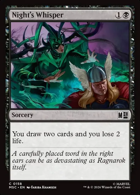 Night's Whisper, Magic card MSC 158 — Marvel Super Heroes Commander set
