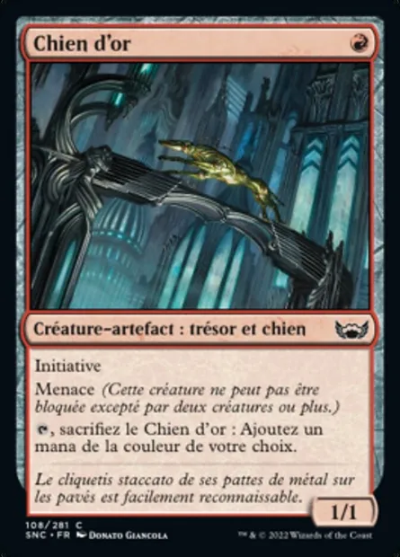 Chien d'or, carte Magic SNC 108 — extension Les rues de la Nouvelle-Capenna