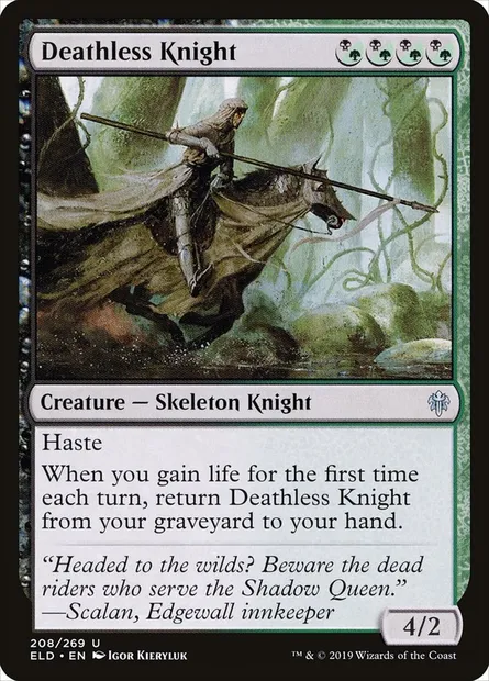 Deathless Knight, Magic card ELD 208 — Throne of Eldraine set
