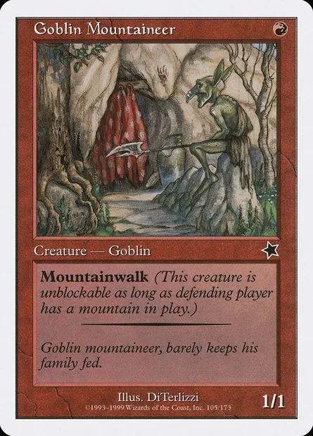 Goblin Mountaineer, Magic card S99 105 — Starter 1999 set