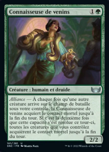 Connaisseuse de venins, carte Magic SNC 161 — extension Les rues de la Nouvelle-Capenna