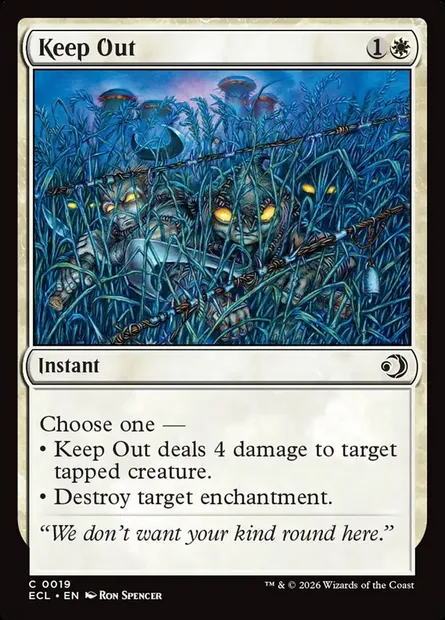 Keep Out, Magic card ECL 19 — Lorwyn Eclipsed set