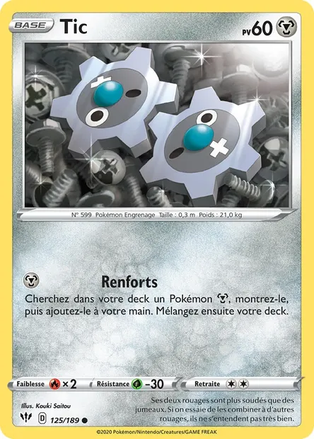 Tic, carte Pokémon DAA 125 — extension Ténèbres Embrasées