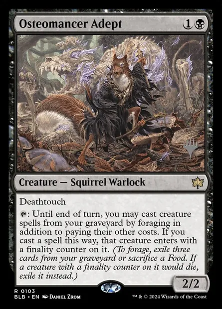 Osteomancer Adept, Magic card PBLB 103p — Bloomburrow Promos set
