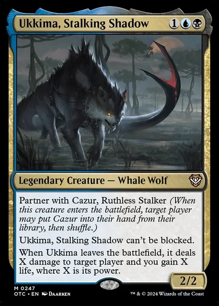 Ukkima, Stalking Shadow, Magic card OTC 247 — Outlaws of Thunder Junction Commander set