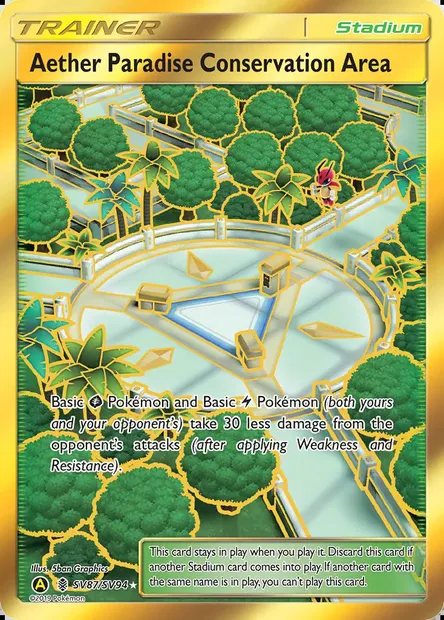 Réserve Naturelle du Paradis Æther, carte Pokémon SMA SV87 — extension Destinées Occultes Coffre Étincelant
