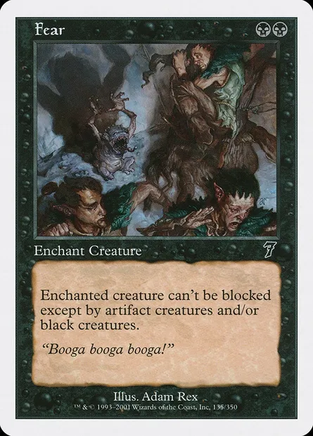 Peur, carte Magic 7ED 135 — extension Septième Edition