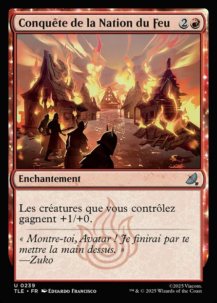 Conquête de la Nation du Feu, carte Magic TLE 239 — extension Avatar: The Last Airbender Eternal