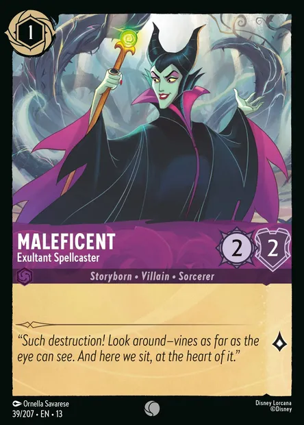 Maleficent - Exultant Spellcaster, Disney Lorcana card CH13-039 — Attack of the Vine! set