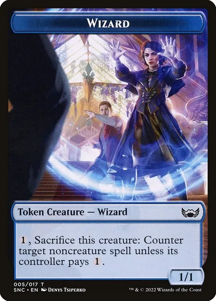 Wizard, carte Magic TSNC 5 — extension Streets of New Capenna Tokens