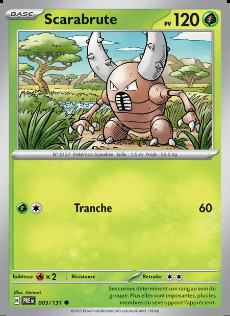 Scarabrute, carte Pokémon PRE 003 — extension Évolutions Prismatiques