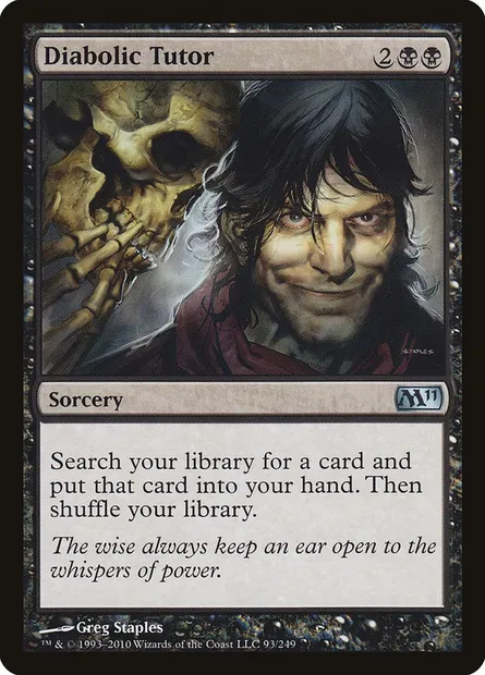 Diabolic Tutor, Magic card M11 93 — Magic 2011 set