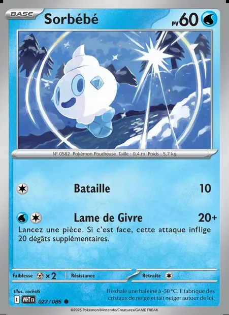 Sorbébé, carte Pokémon WHT 027 — extension Flamme Blanche