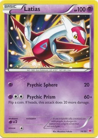 Latias, carte Pokémon TK8A 014 — extension XY Trainer Kit: Latias