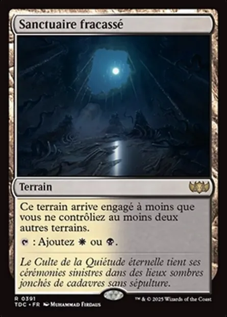 Sanctuaire fracassé, carte Magic TDC 391 — extension Tarkir: Dragonstorm Commander