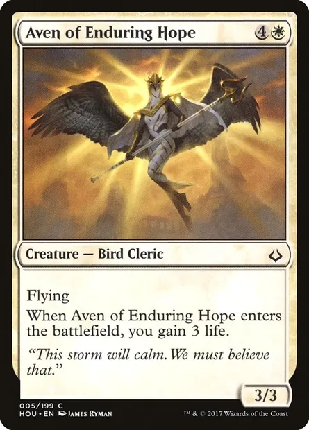 Aven of Enduring Hope, Magic card HOU 5 — Hour of Devastation set
