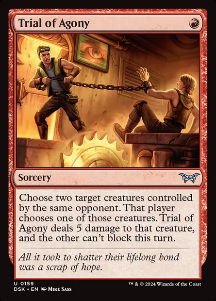 Trial of Agony, Magic card DSK 159 — Duskmourn: House of Horror set