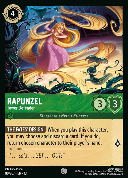 Rapunzel - Tower Defender, Disney Lorcana card CH13-080 — Attack of the Vine! set