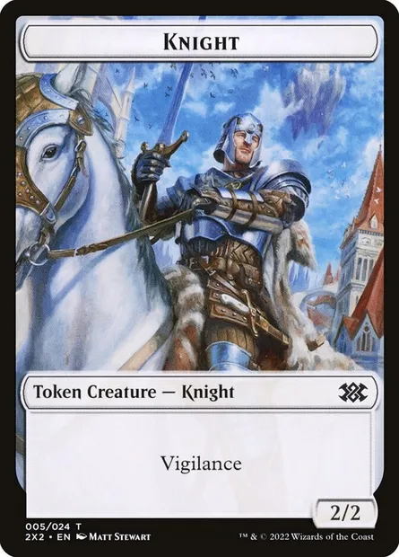 Knight, carte Magic T2X2 5 — extension Double Masters 2022 Tokens