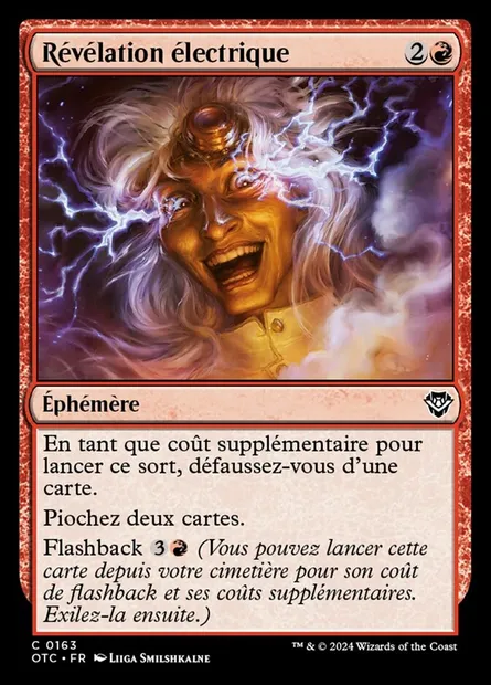 Révélation électrique, carte Magic OTC 163 — extension Outlaws of Thunder Junction Commander