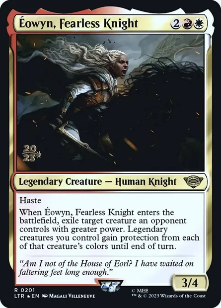 Éowyn, chevalière intrépide, carte Magic PLTR 201s — extension Tales of Middle-earth Promos
