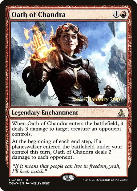 Oath of Chandra, Magic card POGW 113s — Oath of the Gatewatch Promos set