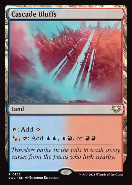 Cascade Bluffs, Magic card EOC 153 — Edge of Eternities Commander set