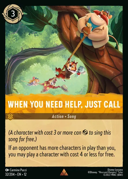 When You Need Help, Just Call, Disney Lorcana card CH12-032 — Wilds Unknown set