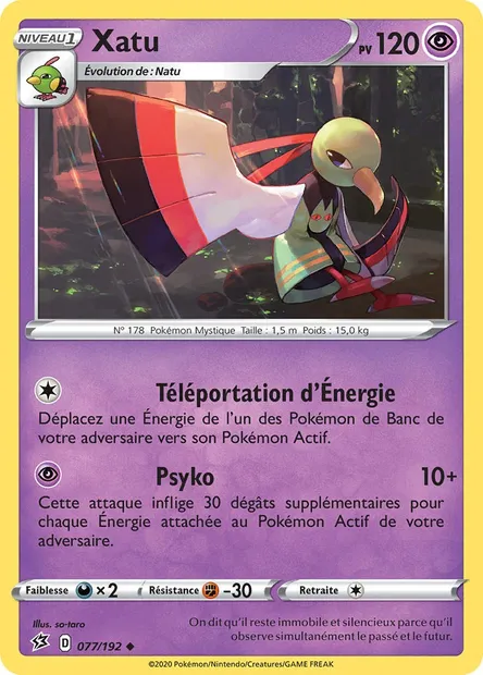 Xatu, carte Pokémon RCL 77 — extension Clash des Rebelles