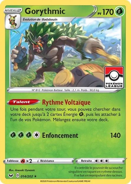 Gorythmic, carte Pokémon SSH 14 — extension Épée et Bouclier