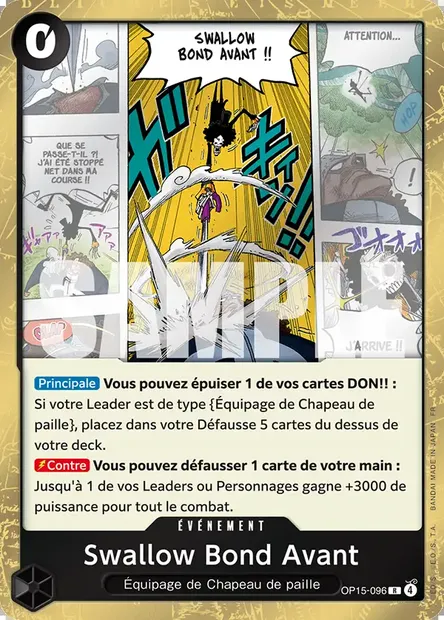 Swallow Bond Avant, carte One Piece OP15-096 — extension AVENTURE SUR L'ÎLE DE DIEU
