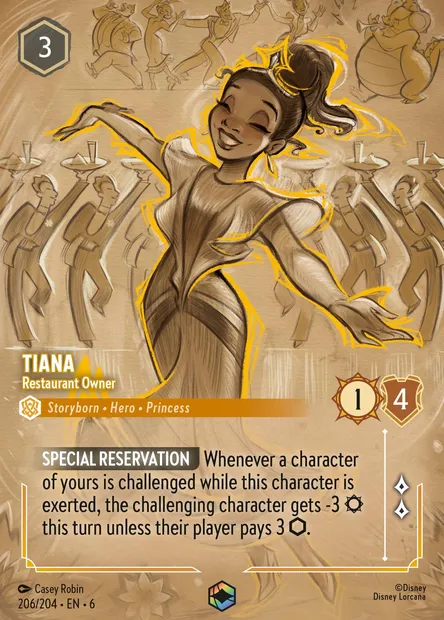 Tiana - Restaurant Owner, Disney Lorcana card CH6-206 — Azurite Sea set