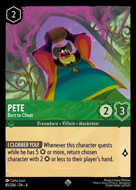 Pete - Born to Cheat, Disney Lorcana card CH4-085 — Ursula's Return set