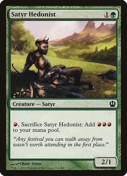 Satyr Hedonist, Magic card THS 174 — Theros set